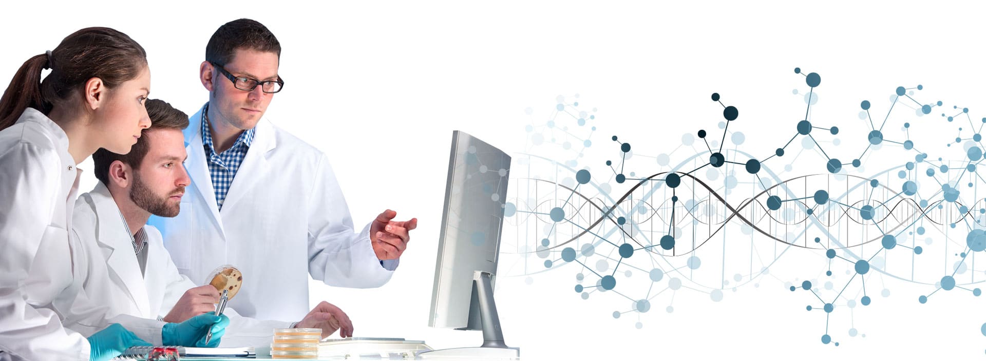 Scientists working graphic