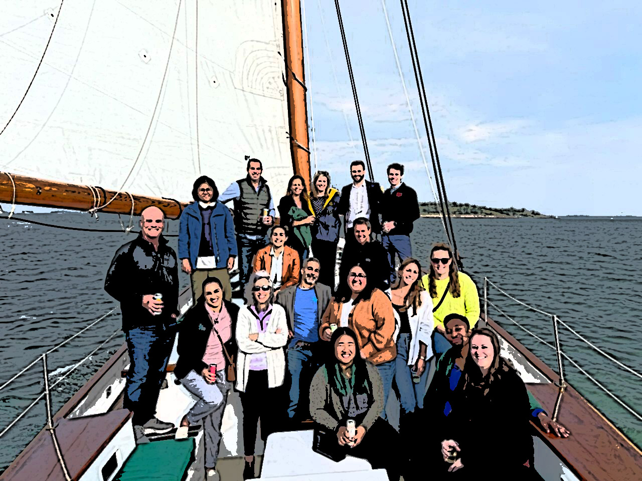 Sci.bio team outing on a boat